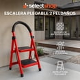 thumbnail image 3 of Escalera De Tijera Escalera Tubular Escalera Plegable Hecha de Acero Inoxidable Escalones Y Patas Antideslizantes Altura (2 Escalones Roja), 3 of 7