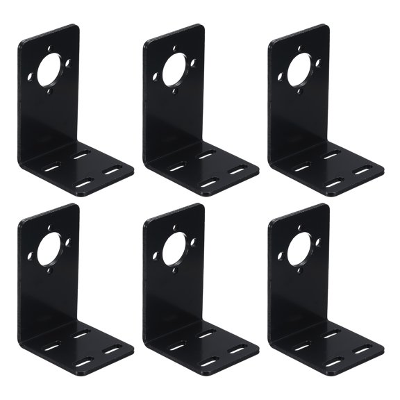 Soporte de Montaje de Luz de Remolque en Ángulo Recto 3mm/0.3" de Grosor, 6 Pcs, Soporte de Luz Trasera de Metal en Forma de L para Accesorios de Marcador Lateral de Remolque de Barco, Negro
