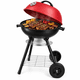 thumbnail image 1 of Asador de Carbon Redondo con Tapa y Ruedas Parrilla BBQ de Acero para Jardin Patio Terraza y Camping Asador Portatil Rojo, 1 of 11