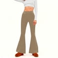 thumbnail image 2 of Amzcrzy Pantalones Acampanados Para Mujer Pantalones De Yoga Elásticos, De Pierna Ancha Y Cintura Alta, De Color Liso, Que Controlan El Abdomen Pantalones Ligeros Y Suaves Para Mujer S-2XL Marrón, 2 of 6