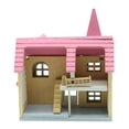 thumbnail image 3 of Casa de muñecas con muebles, kit de casa de muñecas de madera DIY, escala 1:12 Rosado, 3 of 9