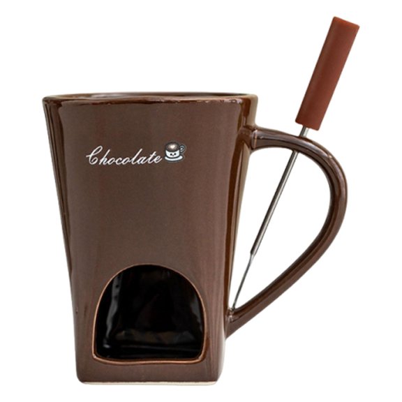 Taza para fondue de chocolate, taza para derretir chocolate, taza para derretir queso, cerámica práctica para Color café