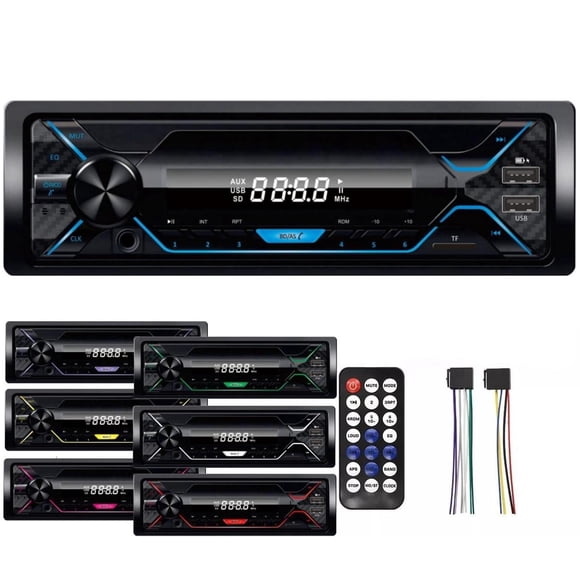 Autoestéreo MP3 Bluetooth Multicolores con Radio FM y USB para Coche