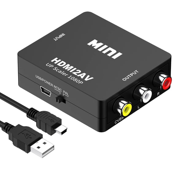 Uplayteck HDMI a AV Convertidor, HDMI a RCA Adaptador, 1080p HDMI a AV 3RCA CVBs Video Compuesto Ada
