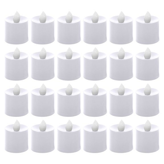 Paquete de 24 velas LED a batería color naranja para Halloween Xihbxyly con calabazas blancas