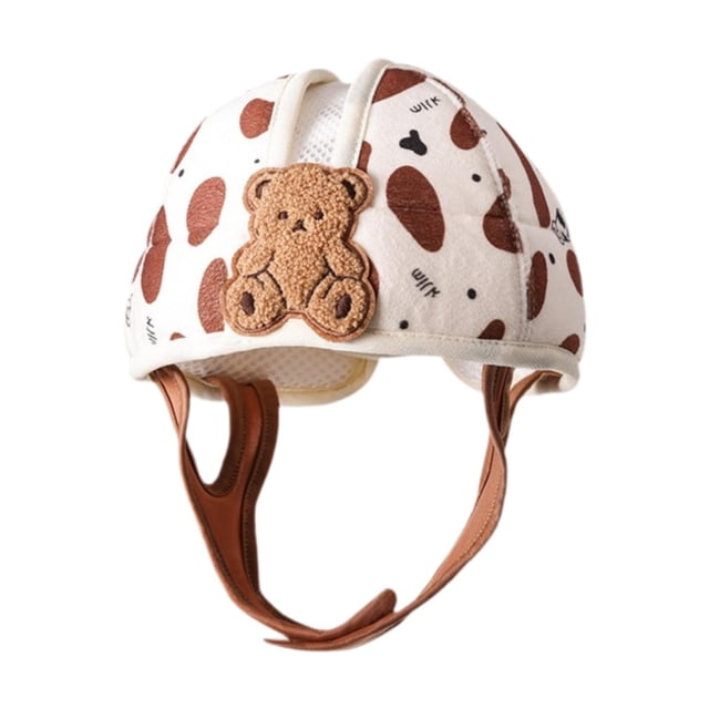 Casco para bebé que a caminar, suave y acolchado, ajustable, relleno de esponja, protector para bebé de 1 año. Oso