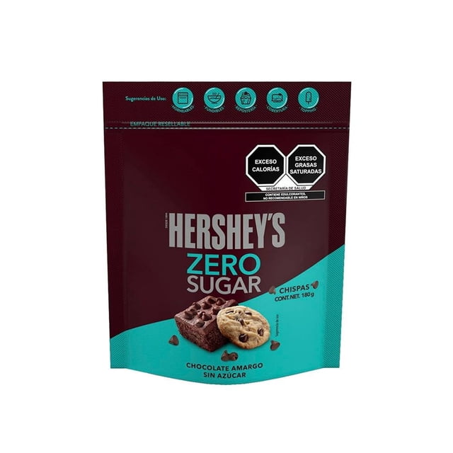 Chocolate amargo Hershey's Zero Sugar en chispas para repostería 180 g