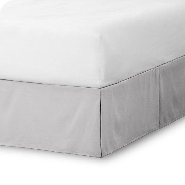 Faldón de Cama Cepillado Doble Bare Home Colección Premium 1800 Caída de 15 Pulgadas Tamaño Completo Gris Claro