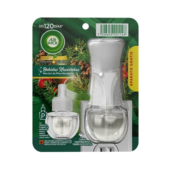 Air Wick Líquido Eléctrico 1+2 Martini de Pino Navideño 20 mL c/u