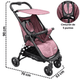 thumbnail image 4 of Carriola para Bebé Ligera Plegable Ruedas de Goma Cinturón 5 Puntos Toldo Apta desde 12 Meses Hasta 16 kg - Rosa, 4 of 7