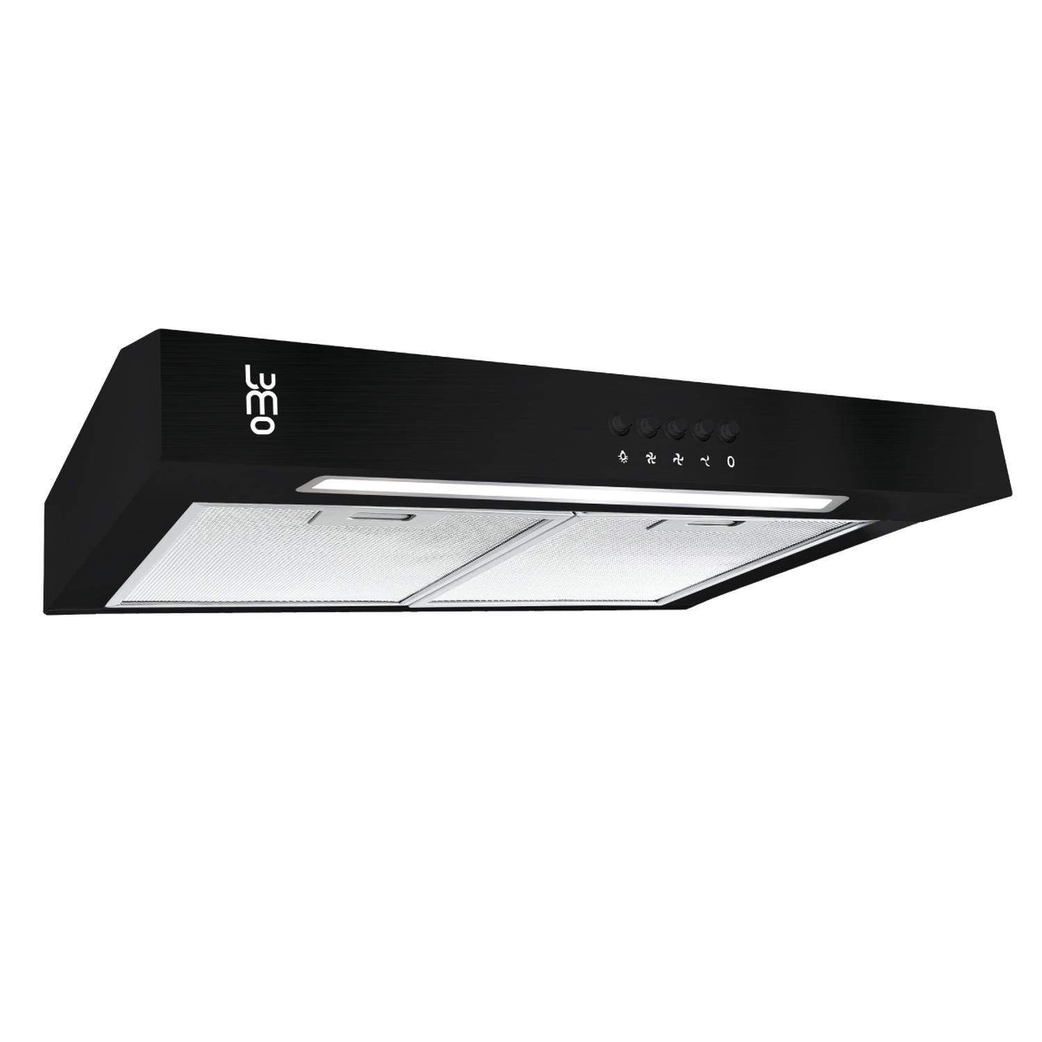 Campana Cocina Extractora De Pared 50 Cm Acero Inox Luz Led negro 50 cm