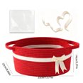 thumbnail image 3 of Cesta de regalo de cuerda de algodón con asas, contenedor de almacenamiento tejido con lazo y bolsa de regalo transparente para regalos navideños., 3 of 7