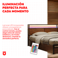 thumbnail image 2 of Base para Cama Matrimonial UTILIA con Cabecera, Luz LED y 3 Cajones de Almacenamiento, Metal Marrón, 2 of 7