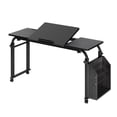 thumbnail image 1 of Mesa sobre cama ajustable con ruedas - altura 24"-35" - bandeja lateral de madera - superficie inclinable - capacidad 159 kg - ideal para hospital o casa, 1 of 8