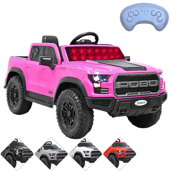 Camioneta Eléctrica Montable para Niños 12V Control Remoto Bluetooth Luces Sonidos Apta desde 3 Años - Rosa