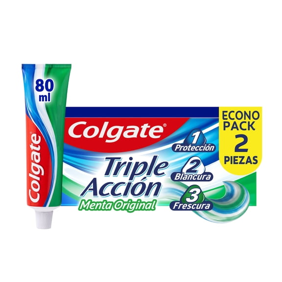Pasta Dental Colgate Triple Acción Menta Original 2 x 80 ml