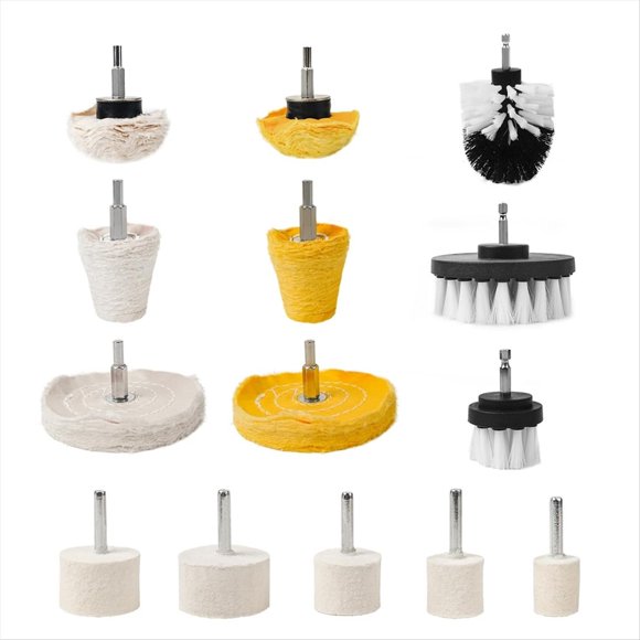 Kit de pulido de ruedas de aluminio para taladro, llanta de coche, motocicleta, colector, madera, 14 piezas