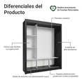 thumbnail image 4 of Ropero Closet Madesa Monaco 3 Puertas Corredizas Negro, 4 of 10
