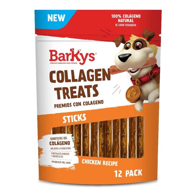 Botana para Perro Barkys Collagen Treats Palitos con Colágeno Natural Sabor Pollo 12 Pzas