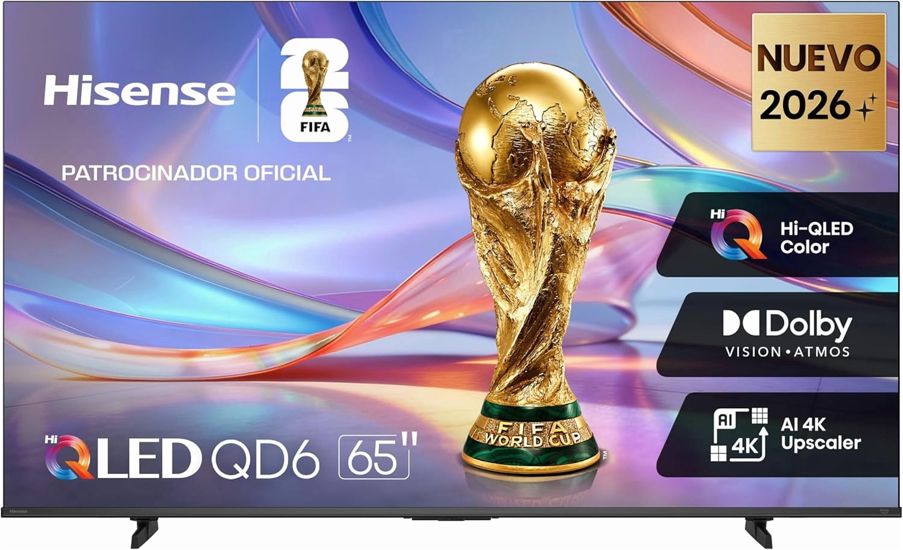 Hisense televisión QD6S Pantalla 65“ Pulgadas Hi-QLED 4K Smart TV AI 4K Upscaler,Dolby Vision·Atmos Modo de Protección Ocular Game Mode Plus Fire TV