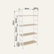 thumbnail image 4 of Librero 4 niveles madera envejecida refuerzos x tubos 0.7mm tablero P2 Pinmoco H-S26C Adultos, 4 of 8