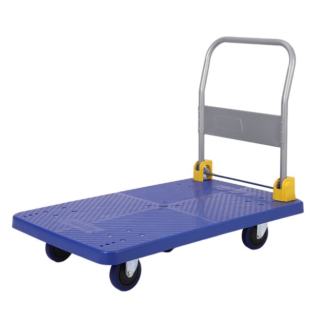 Yeshouse Carro de mano - Plataforma de transporte de acero con ruedas de goma, carro plegable de alta resistencia para carga, mudanza y almacenamiento en el hogar, garaje y almacén