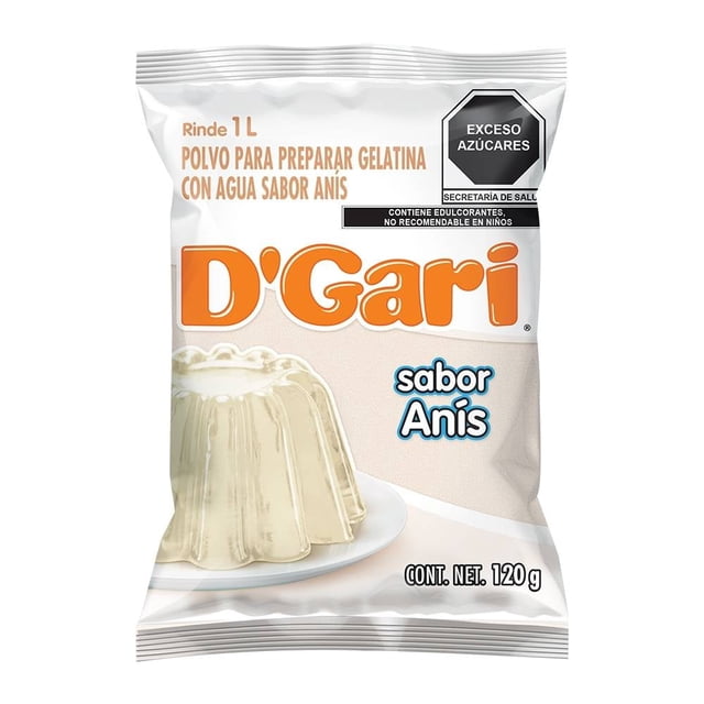 Polvo para preparar gelatina D' Gari de agua sabor anís 120 g