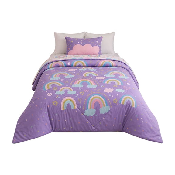Set Edredon Providencia Microfibra Arcoiris 160 cm x 220 cm Lila