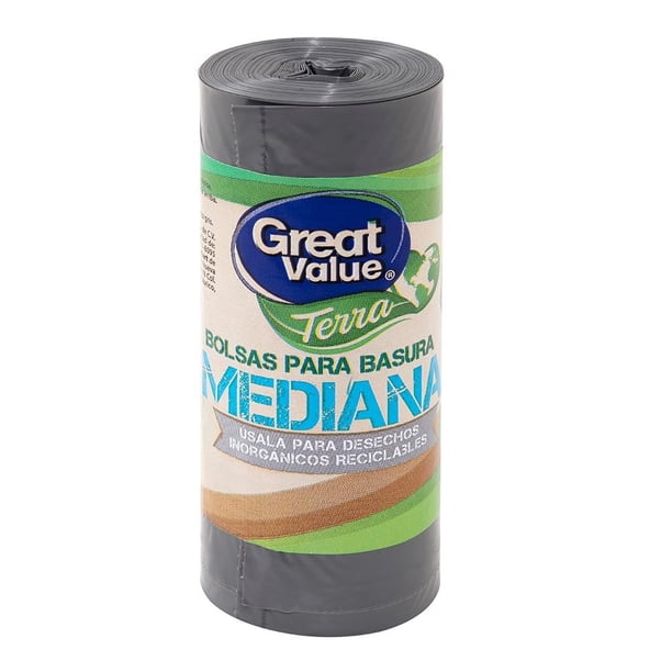 Imagen 2 de Bolsas para basura Great Value Terra mediana 20 pzas