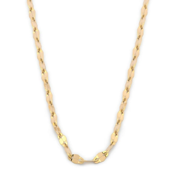 Cadena Casa del Anillo Plaquitas Oro Sólido 14K 50 cm