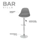thumbnail image 4 of Sillas para Bar y Barra de Cocina con Respaldo y Reposapies de Altura Ajustable Banco Taburete Giratorio con Asiento Acolchado de Diseño Moderno Set 4 Piezas Gris, 4 of 7