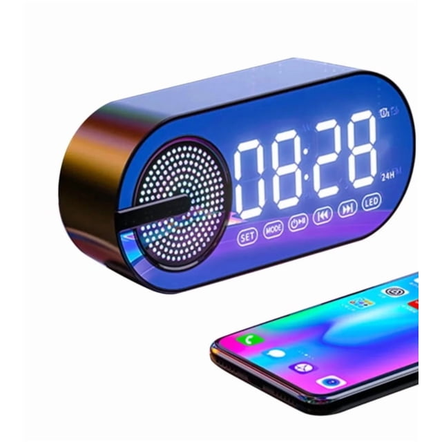 Reloj digital led despertador con altavoz bluetooth y radio y 1pcs