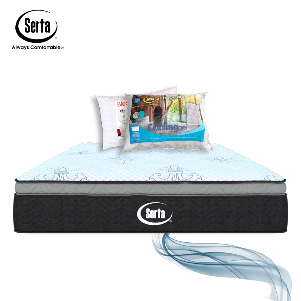 Colchón King Size Serta Memory Foam con 1 Almohada Serta y 1 Almohadas Bleden Standart