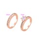 thumbnail image 2 of Anillo Compromiso Alianza Oro Rosa 14k Lam Swarovski Novios rosa 9, 2 of 4