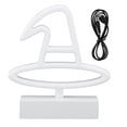 thumbnail image 2 of Luz de neón de plástico con forma de sombrero de bruja, lámpara decorativa con fuente de luz RGB alimentada por batería USB para iluminación decorativa, 2 of 15
