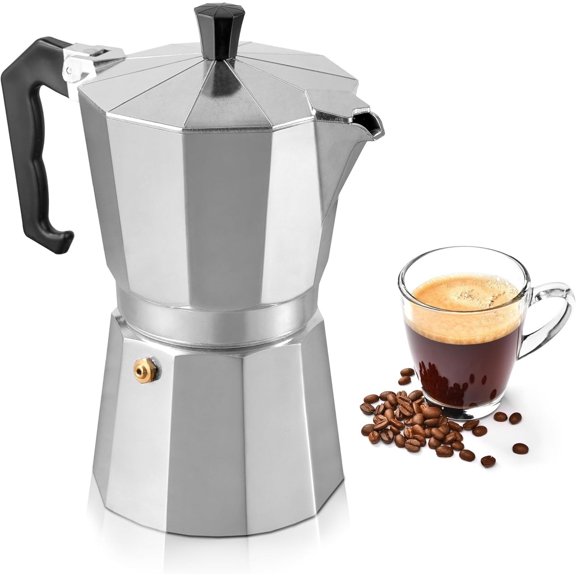 Cafeteras, artículos esenciales para dormitorios, cafetera italiana de aluminio para moka, cafetera europea, cafetera octogonal para moka, artículos para mejorar el hogar, regalos de cumpleaños para h