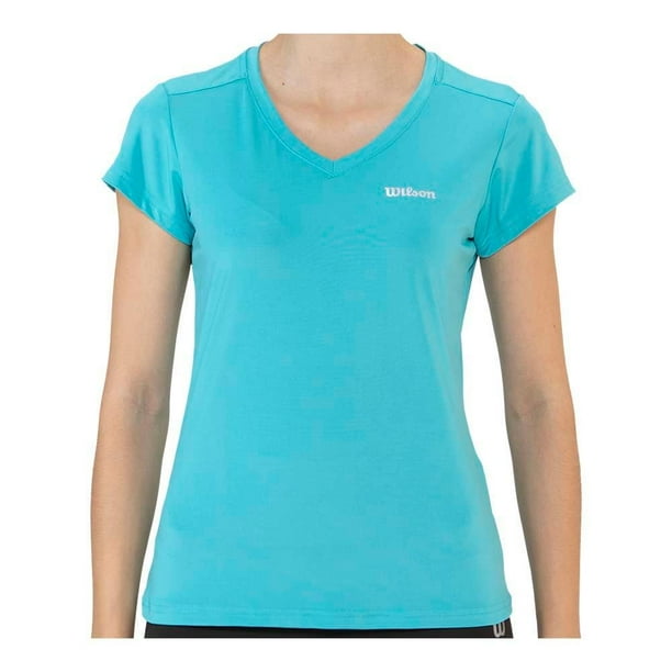 Playera Wilson para Mujer, Deportivo Azul Turquesa Talla M
