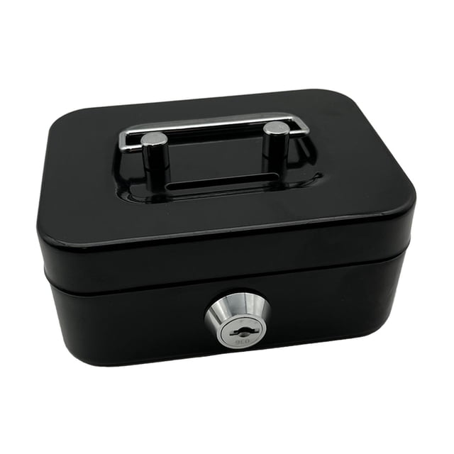 Caja con cerradura Colección de cajas Organizador moderno Porta contenedores con cerradura y tapa Negro