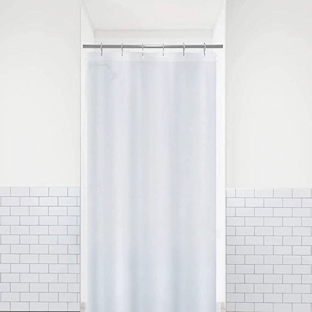 LiBa Forro para Cortina de Ducha de Baño Resistente Al Moho, de Tela Resistente, No Tóxica, de Gran Grosor y Resistente Al Agua, Color Blanco, 34" de Ancho X 72" de Alto