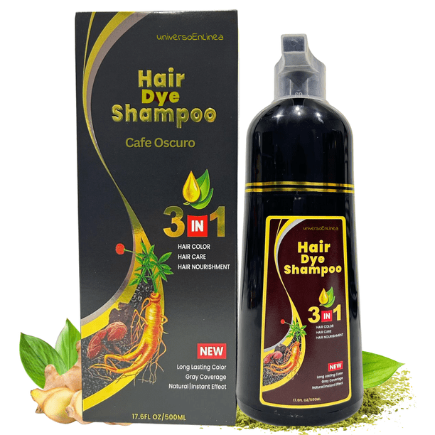 Shampoo Cubre Canas Natural Tinte Retoque Cabello 500ml Café Oscuro