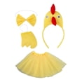 thumbnail image 2 of Set de vestuario de pollo 4pcs vestido de animal lindo disfraz de animales para halloween acción de gracias Amarillo, 2 of 8