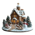 thumbnail image 2 of Estatua de casa de nieve navideña Macarena decoración de pueblo navideño accesorio de acrílico 17 x 20 cm, 2 of 8