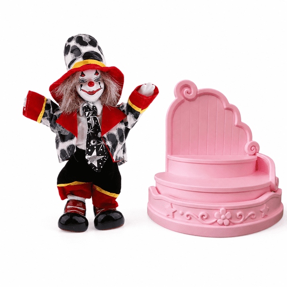 Muñecas de porcelana Payaso,Muñecos de payaso de porcelana,Muñecos de payaso de porcelana vintage,Soporte de exhibición para muñecas