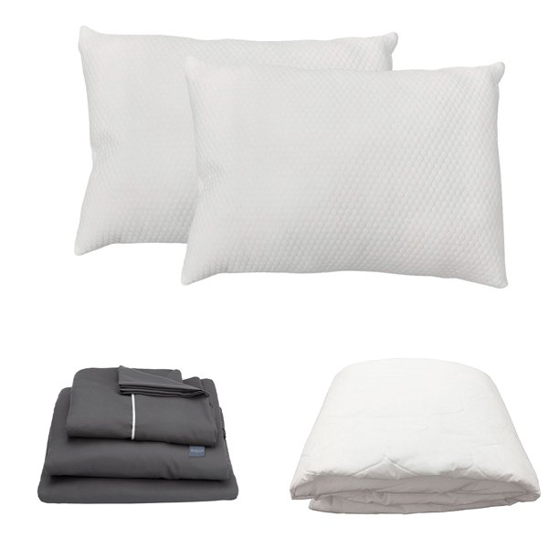Juego de Sábanas Queen Size Royal Gris Oxford + Protector de Colchón + 2 Almohadas Frosty