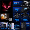 thumbnail image 4 of Computadora Escritorio Completa Xtreme PC Gaming AMD Radeon Vega Renoir Ryzen 7 5700G 16GB SSD 1TB Monitor 23.8 WIFI White juegos casuales, trabajo y estudio, 4 of 7