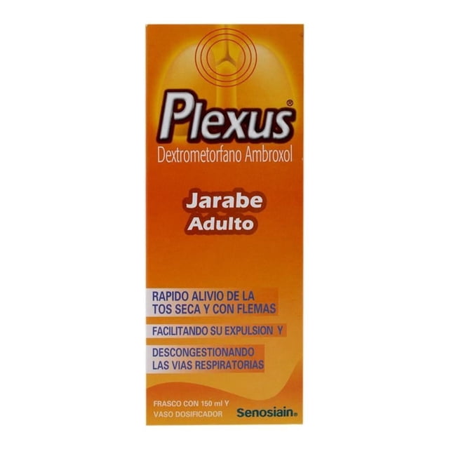 Jarabe para la tos Plexus Dextrometorfano 225 mg, Ambroxol 225 mg jarabe adulto 150 ml