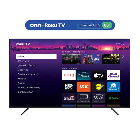 TV onn 86 Pulgadas 4K Ultra HD Smart TV DLED ONR86J1U-MX