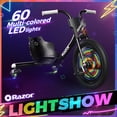 thumbnail image 2 of Razor RipRider 360 Lightshow – Trike with Rear Casters and with Motion-Activated Multi-Color Lights, 3 Wheeled Drifting Ride-On for Kids Ages 5 and Up, 2 of 5