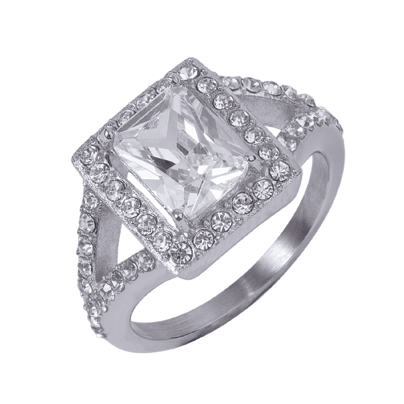LuckyLy Anillos de Mujer de Compromiso y Promesa, Acero Inoxidable Baño Oro 18k o Color Plata y Zirconia Cúbica – Joyería ideal como Regalos para Mujer Cumpleaños y Regalos para Mamá plateado 9