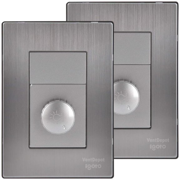 Interruptor de Potencia para Focos Inoxium1DSilver 2Pzas Dimmer 127VCA 60Hz Plateado Acero Inoxidable/PC.